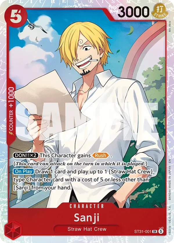 Sanji — carte One Piece TCG ST31-001 (Monkey.D.Luffy)