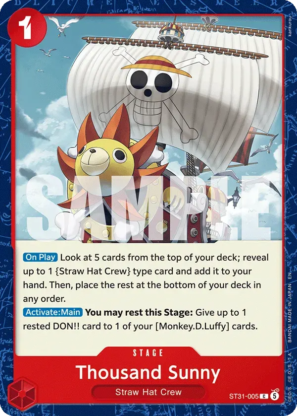 Thousand Sunny — carte One Piece TCG ST31-005 (Monkey.D.Luffy)