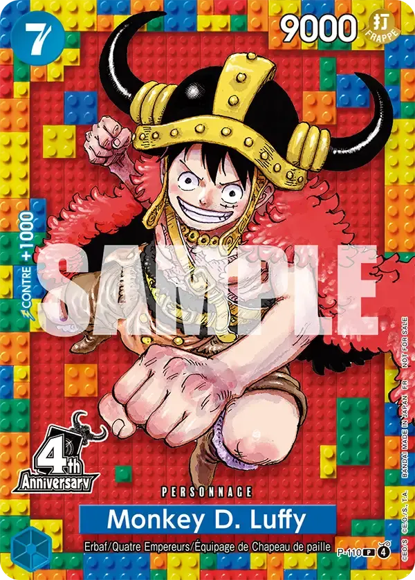 Monkey D. Luffy — carte One Piece TCG P-110 (Événement du 4e Anniversaire)