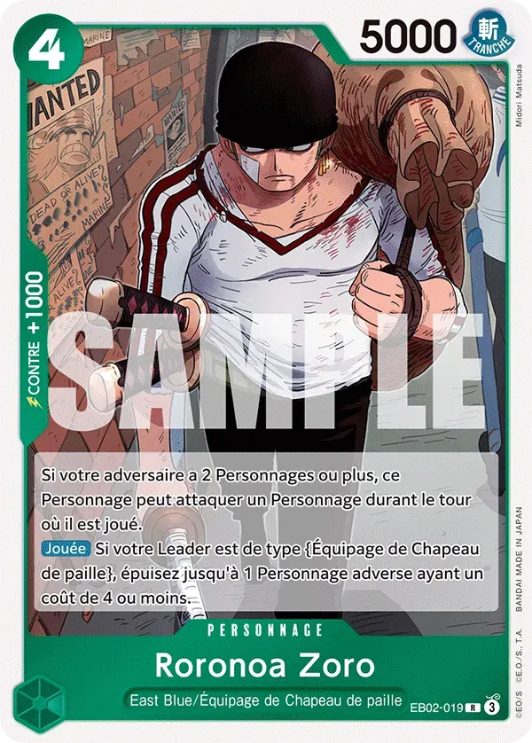 Roronoa Zoro — carte One Piece TCG EB02-019 (Anime 25th Collection)