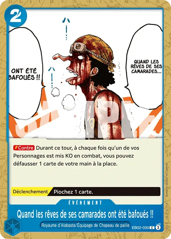 Quand les rêves de ses camarades ont été bafoués !! — carte One Piece TCG EB02-030 (Anime 25th Collection)