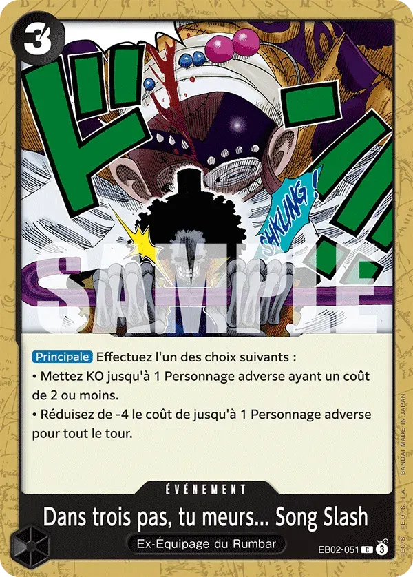 Dans trois pas, tu meurs... Song Slash — carte One Piece TCG EB02-051 (Anime 25th Collection)