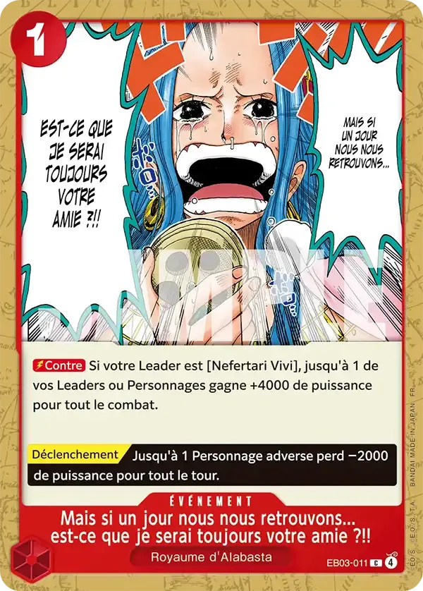 Mais si un jour nous nous retrouvons... est-ce que je serai toujours votre amie ?!! — carte One Piece TCG EB03-011 (One Piece Heroïnes Edition)