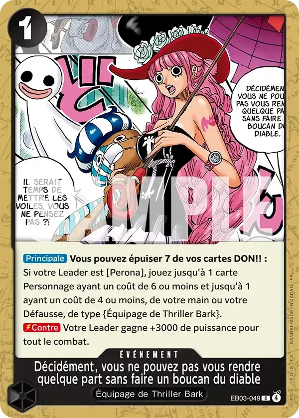 Décidément, vous ne pouvez pas vous rendre quelque part sans faire un boucan du diable — carte One Piece TCG EB03-049 (One Piece Heroïnes Edition)