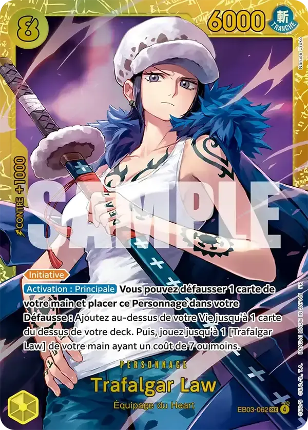 Trafalgar Law — carte One Piece TCG EB03-062 (One Piece Heroïnes Edition)
