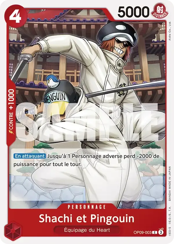 Shachi et Pingouin — carte One Piece TCG OP09-003 (Les Nouveaux Empereurs)