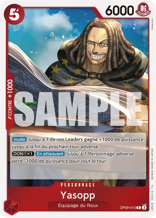 Yasopp — carte One Piece TCG OP09-013 (Les Nouveaux Empereurs)