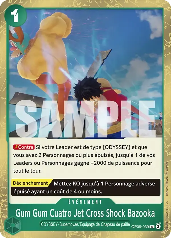 Gum Gum Cuatro Jet Cross Shock Bazooka — carte One Piece TCG OP09-039 (Les Nouveaux Empereurs)