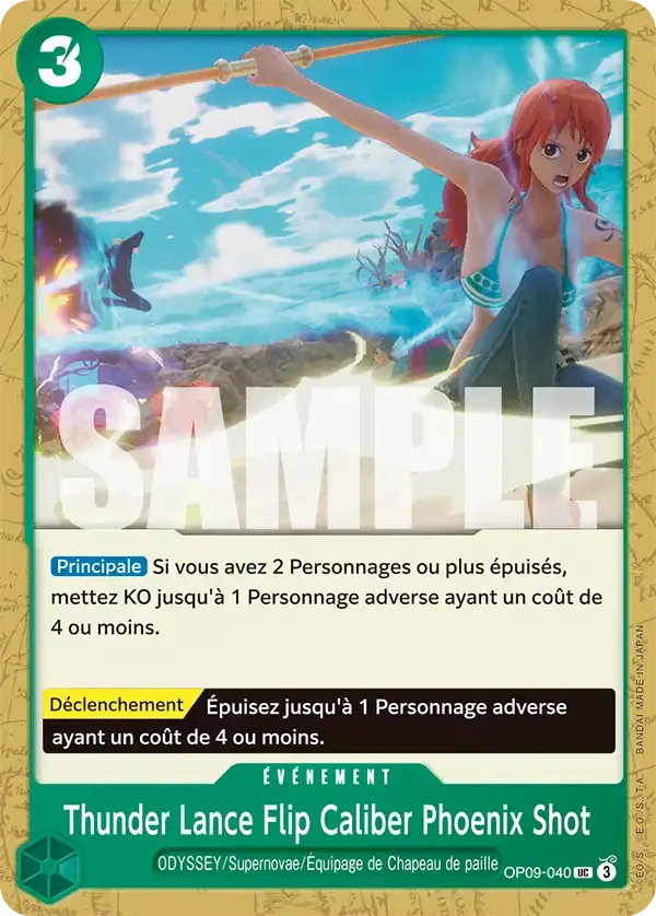 Thunder Lance Flip Caliber Phoenix Shot — carte One Piece TCG OP09-040 (Les Nouveaux Empereurs)