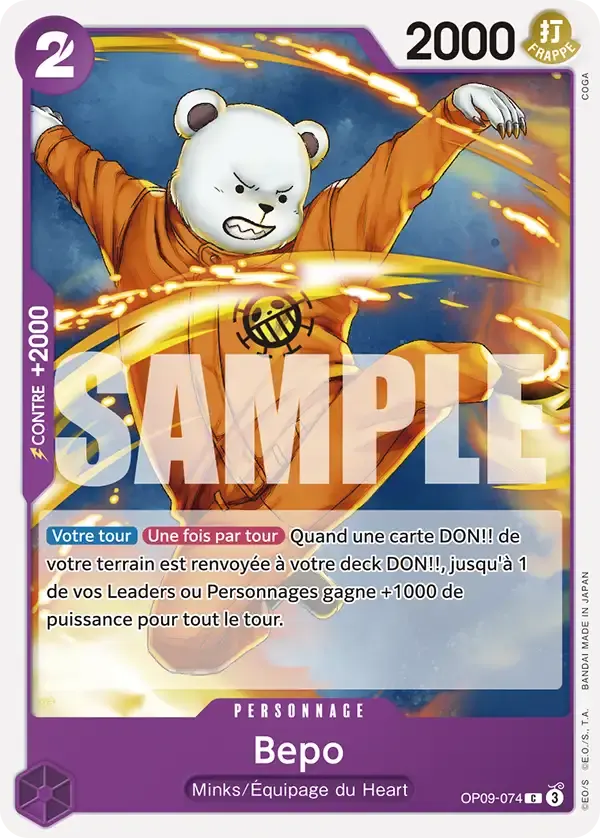 Bepo — carte One Piece TCG OP09-074 (Les Nouveaux Empereurs)