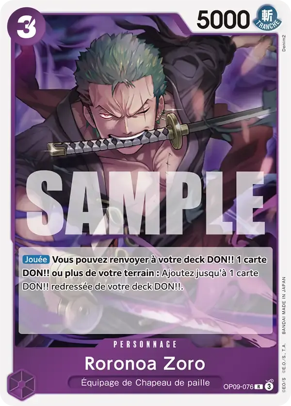 Roronoa Zoro — carte One Piece TCG OP09-076 (Les Nouveaux Empereurs)