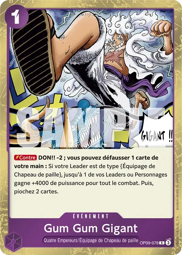 Gum Gum Gigant — carte One Piece TCG OP09-078 (Les Nouveaux Empereurs)