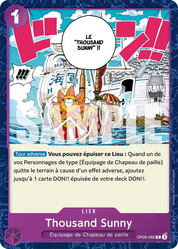 Thousand Sunny — carte One Piece TCG OP09-080 (Les Nouveaux Empereurs)