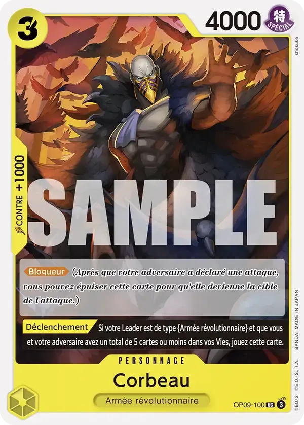 Corbeau — carte One Piece TCG OP09-100 (Les Nouveaux Empereurs)