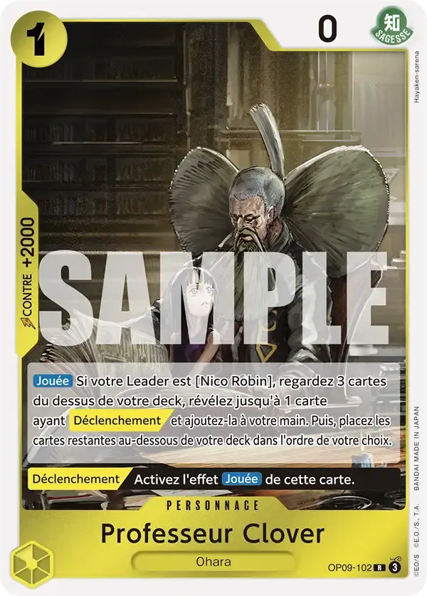 Professeur Clover — carte One Piece TCG OP09-102 (Les Nouveaux Empereurs)