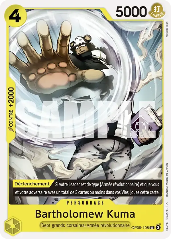 Bartholomew Kuma — carte One Piece TCG OP09-108 (Les Nouveaux Empereurs)