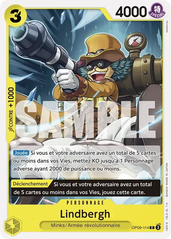 Lindbergh — carte One Piece TCG OP09-114 (Les Nouveaux Empereurs)