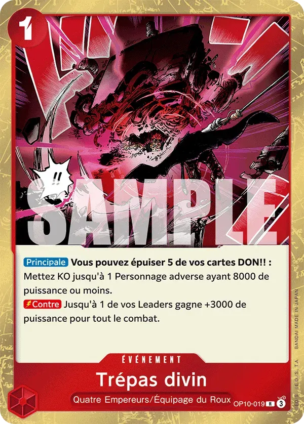 Trépas divin — carte One Piece TCG OP10-019 (Sang Royal)