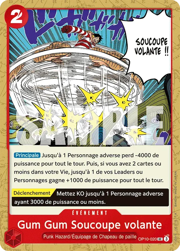 Gum Gum Soucoupe volante — carte One Piece TCG OP10-020 (Sang Royal)