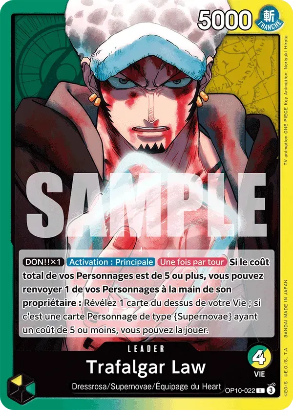 Trafalgar Law — carte One Piece TCG OP10-022 (Sang Royal)