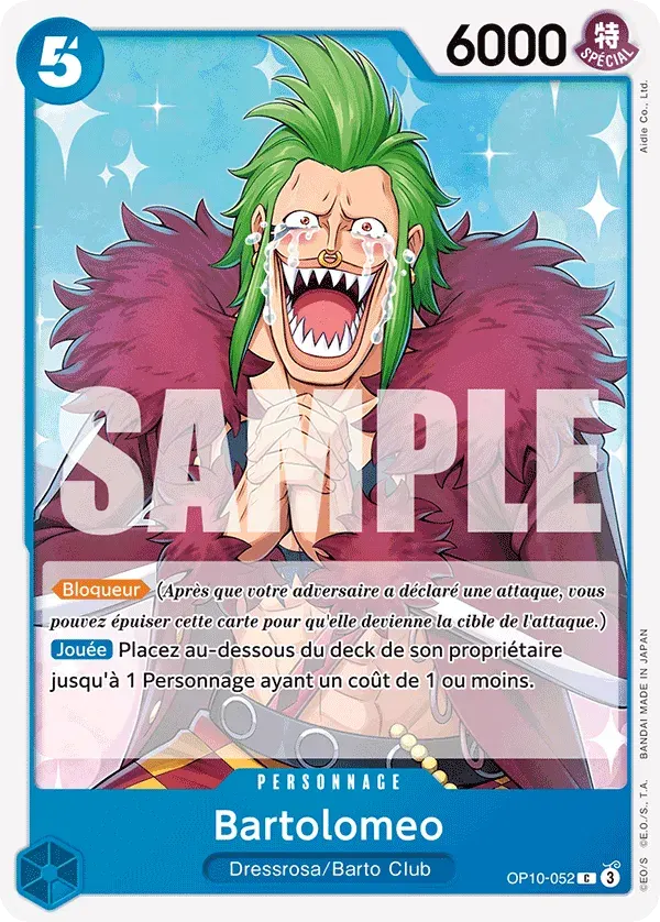 Bartolomeo — carte One Piece TCG OP10-052 (Sang Royal)