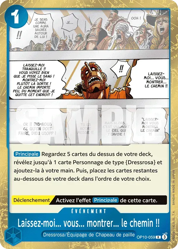 Laissez-moi... vous... montrer... le chemin !! — carte One Piece TCG OP10-059 (Sang Royal)