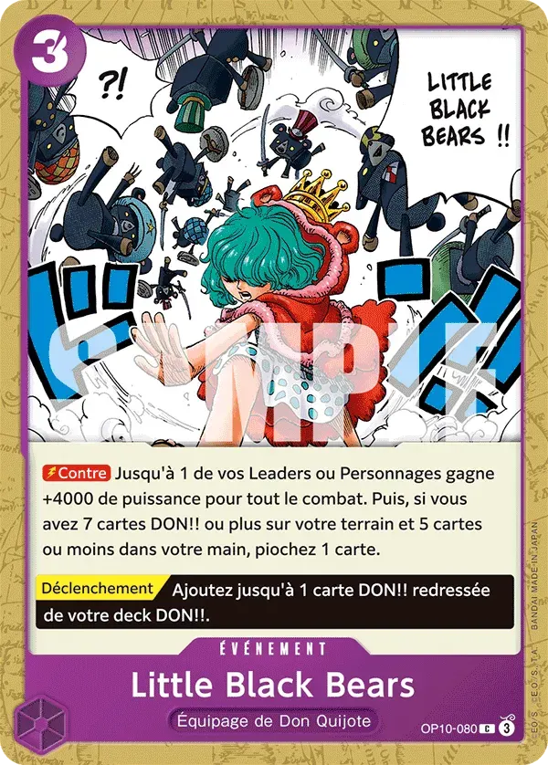 Little Black Bears — carte One Piece TCG OP10-080 (Sang Royal)