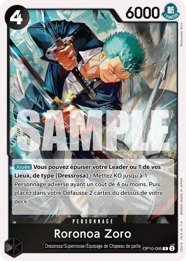 Roronoa Zoro — carte One Piece TCG OP10-095 (Sang Royal)