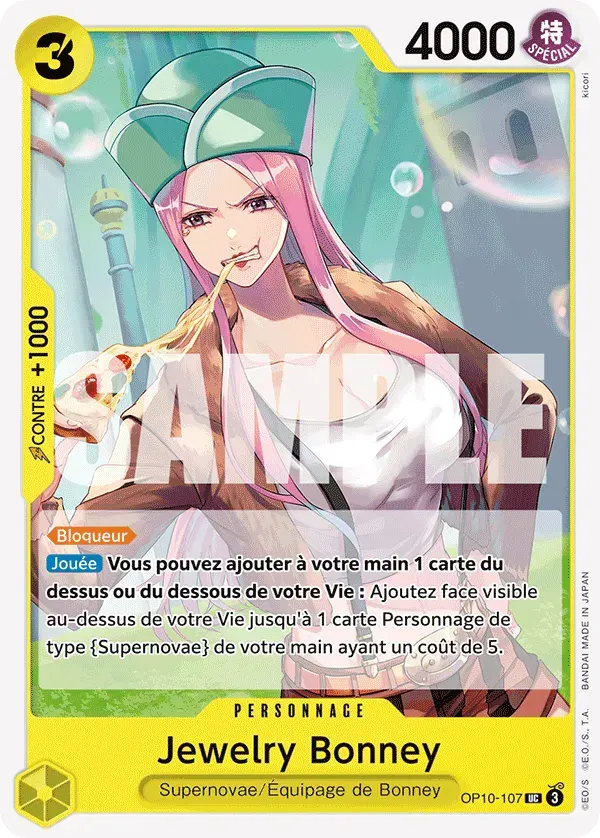 Jewelry Bonney — carte One Piece TCG OP10-107 (Sang Royal)