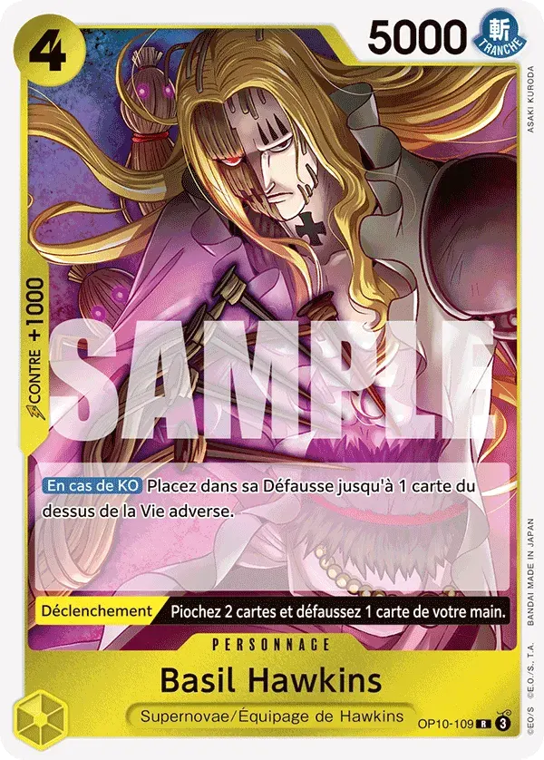 Basil Hawkins — carte One Piece TCG OP10-109 (Sang Royal)
