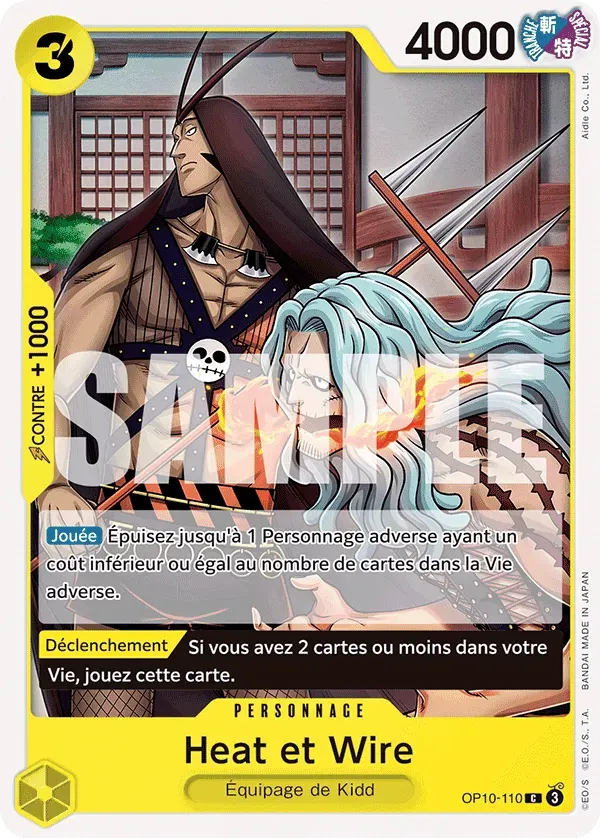 Heat et Wire — carte One Piece TCG OP10-110 (Sang Royal)