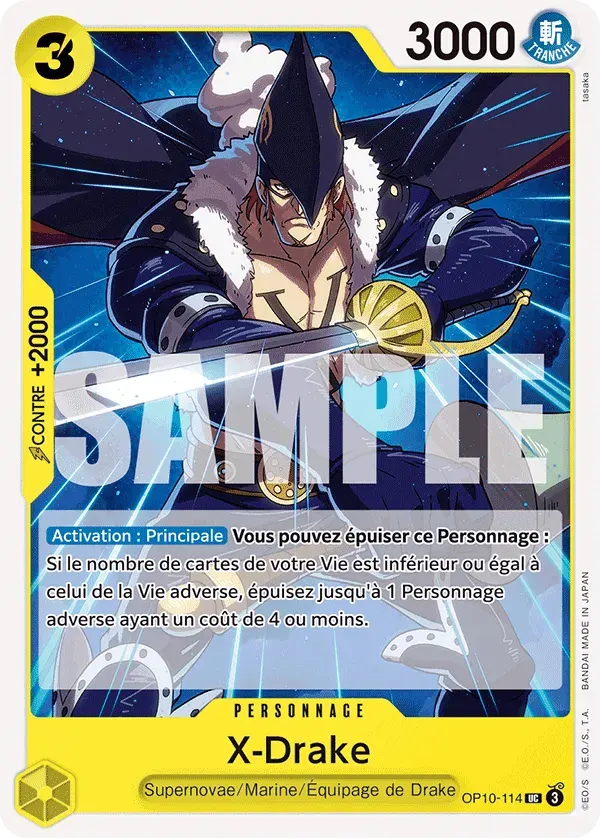 X-Drake — carte One Piece TCG OP10-114 (Sang Royal)