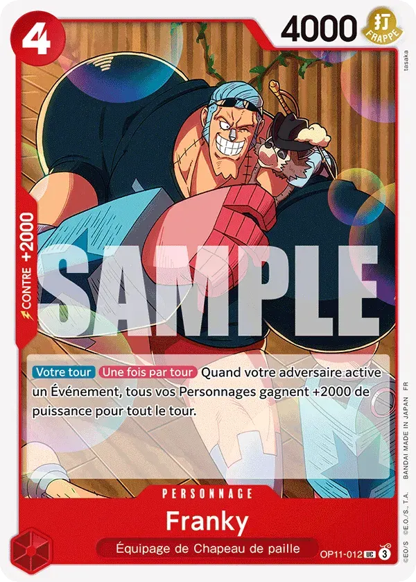 Franky — carte One Piece TCG OP11-012 (Des Poings Vifs Comme l’Éclair)