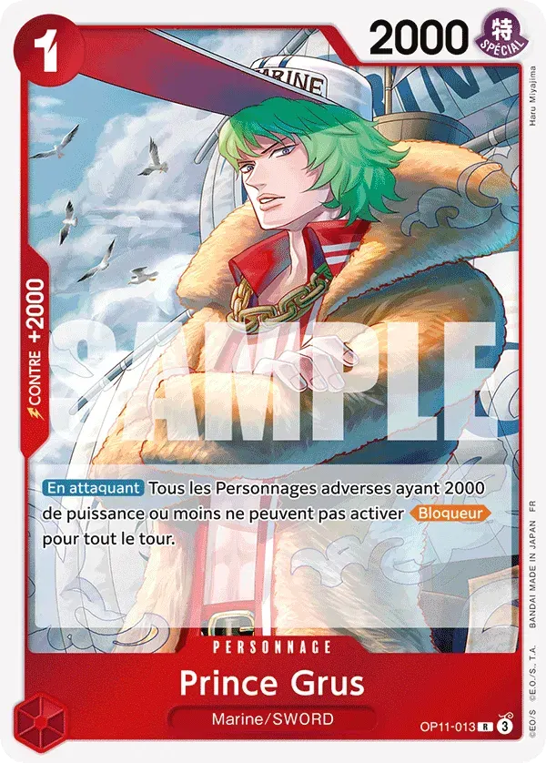 Prince Grus — carte One Piece TCG OP11-013 (Des Poings Vifs Comme l’Éclair)