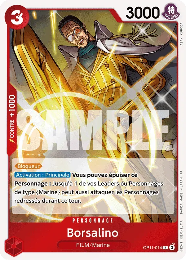 Borsalino — carte One Piece TCG OP11-014 (Des Poings Vifs Comme l’Éclair)