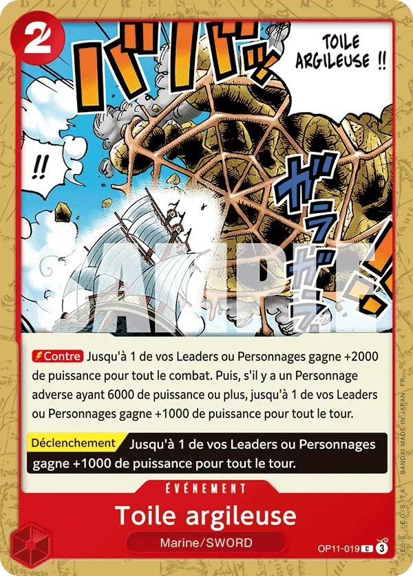 Toile argileuse — carte One Piece TCG OP11-019 (Des Poings Vifs Comme l’Éclair)