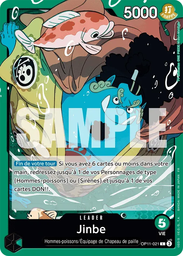 Jinbe — carte One Piece TCG OP11-021 (Des Poings Vifs Comme l’Éclair)