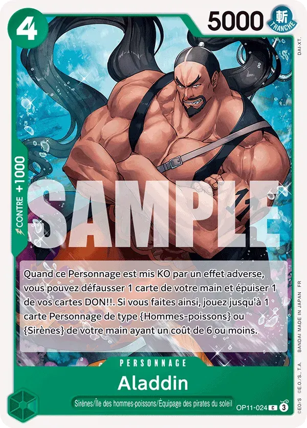 Aladdin — carte One Piece TCG OP11-024 (Des Poings Vifs Comme l’Éclair)