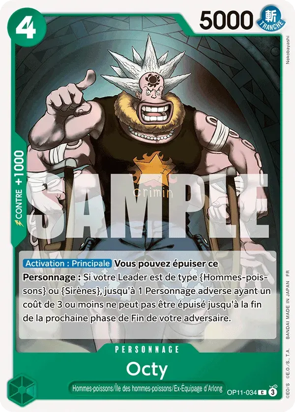 Octy — carte One Piece TCG OP11-034 (Des Poings Vifs Comme l’Éclair)