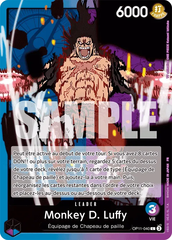 Monkey D. Luffy — carte One Piece TCG OP11-040 (Des Poings Vifs Comme l’Éclair)