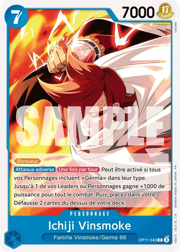 Ichiji Vinsmoke — carte One Piece TCG OP11-043 (Des Poings Vifs Comme l’Éclair)