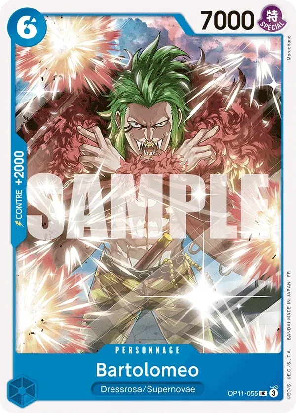 Bartolomeo — carte One Piece TCG OP11-055 (Des Poings Vifs Comme l’Éclair)