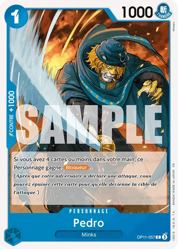 Pedro — carte One Piece TCG OP11-057 (Des Poings Vifs Comme l’Éclair)
