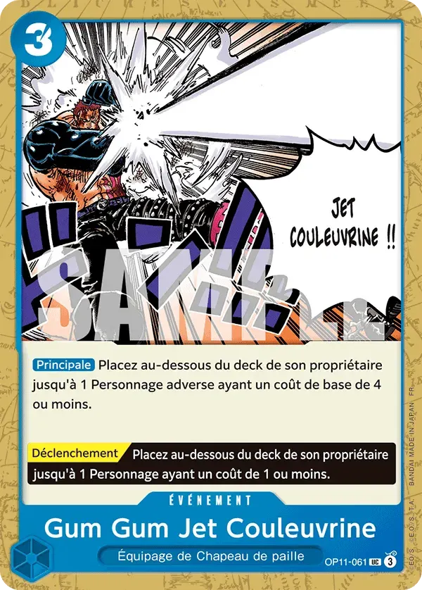 Gum Gum Jet Couleuvrine — carte One Piece TCG OP11-061 (Des Poings Vifs Comme l’Éclair)