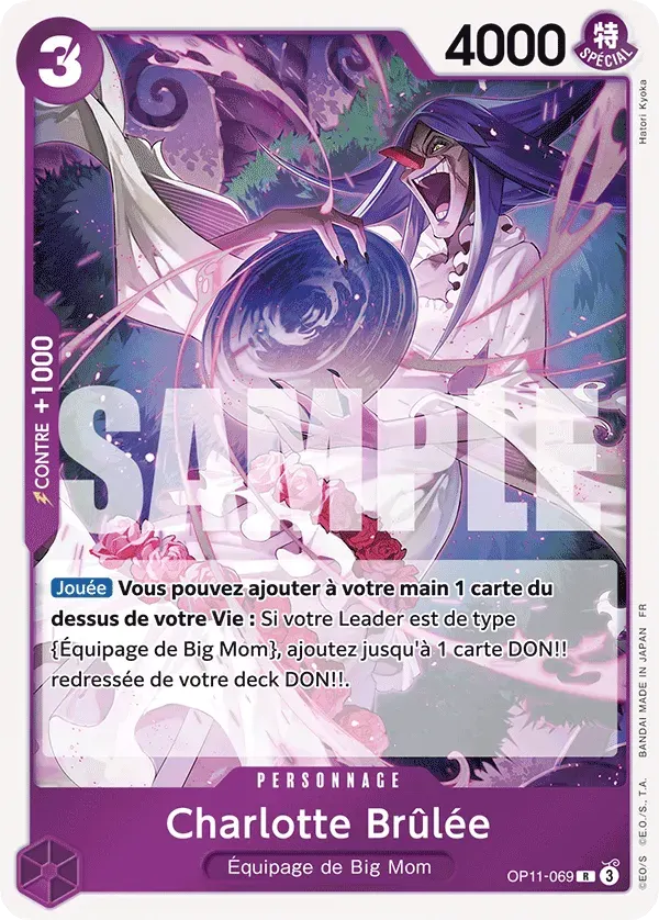 Charlotte Brûlée — carte One Piece TCG OP11-069 (Des Poings Vifs Comme l’Éclair)