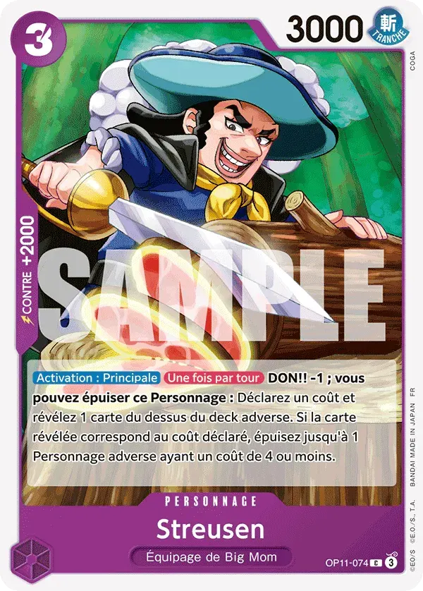 Streusen — carte One Piece TCG OP11-074 (Des Poings Vifs Comme l’Éclair)