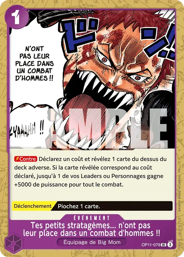 Tes petits stratagèmes... n'ont pas leur place dans un combat d'hommes !! — carte One Piece TCG OP11-079 (Des Poings Vifs Comme l’Éclair)