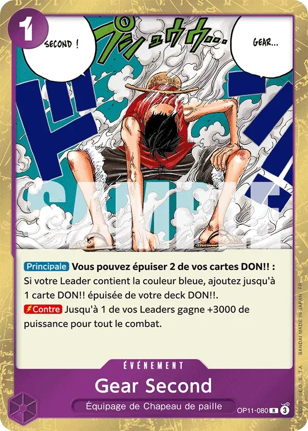 Gear Second — carte One Piece TCG OP11-080 (Des Poings Vifs Comme l’Éclair)