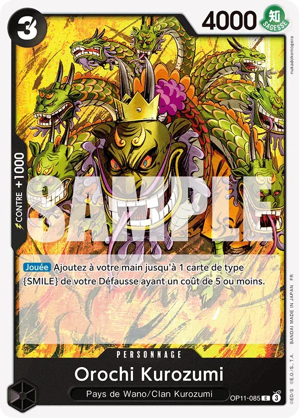 Orochi Kurozumi — carte One Piece TCG OP11-085 (Des Poings Vifs Comme l’Éclair)