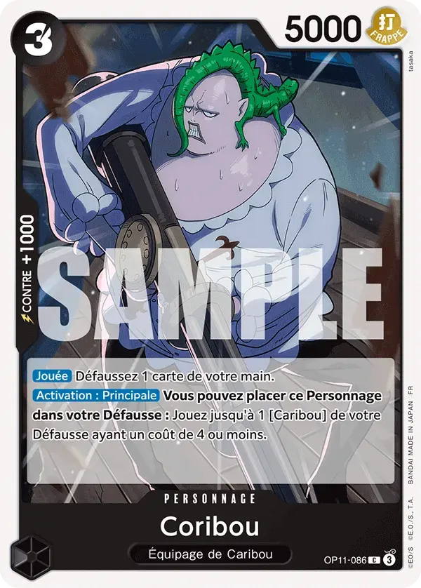 Coribou — carte One Piece TCG OP11-086 (Des Poings Vifs Comme l’Éclair)